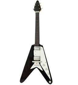 Resim El Yapımı 1/4 Ölçek Minyatür Elektro Gitar Gibson Flying V Black 