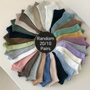 Resim 20/10 Çift Renkli Çorap Seti - Görünmez Tekne Çorapları, Elde Yıkanabilir - Tüm Sezonlar İçin Rahat Nefes Alabilen Kısa Çoraplar, Yumuşak, Ter Emici, Unisex Moda Çift Çorapları 