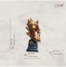 Resim Şiddetli Avcı Dekorasyon, Ev Dekoru, El Yapımı Heykel, Kurt Heyk 