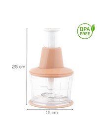 Resim Porsima 232-1 Basmalı Pratik El Rondosu 3 Bıçaklı Blender Doğrayıcı 1000ml Pembe Pembe 