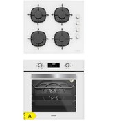 Resim Silverline Beyaz Cam 2'li Ankastre Set (BO6502W02 - CS5335W01) 