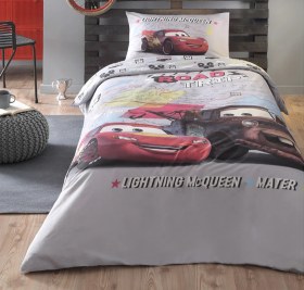 Resim Özdilek Cars On The Road Tek Kişilik Disney Kap. Nevresim Takımı Gri 