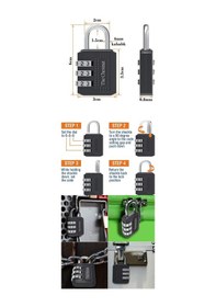 Resim Hsnet Şifreli Asma Kilit 3 Kademe 35 Mm - Ne0001-01xeq2 