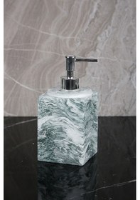 Resim Betonmall 7 Parça Mermer Desenli Katı Sıvı Sabunluk Diş Fırçalık Beton Banyo Seti Yeşil 