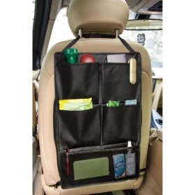Resim Araç Içi Koltuk Arkası Düzenleyici Çanta Fileli Cepli Eşya Organizer Araba 
