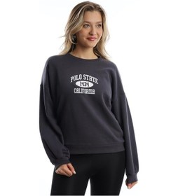 Resim Kadın Polo State Baskılı 3 İplik Sweat Antrasit 