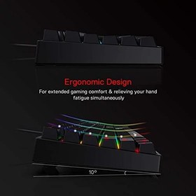 Resim Redragon K582-US Surara RGB LED arkadan aydınlatmalı QWERTY mekanik oyun klavyesi, 104 tuşlu, ABD düzeni (kırmızı şalter – ABD düzeni) 