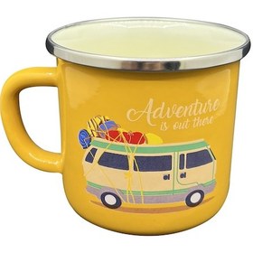 Resim Orcamp Retro Emaye Kupa Bardak Adventure Hardal Out-1900 