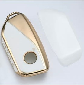 Resim Bmw İx İ4 İ7 Anahtar Kılıfı Beyaz-gold 2021-2025 