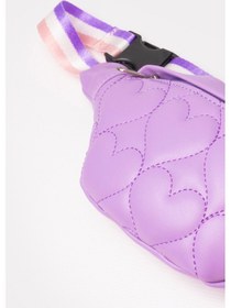 Resim İcone Bag Icone Çocuk Kalp Kapitone Detaylı Bel Çantası Lila 