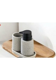 Resim Cooker Ckr3430 Gri Banyo Seti Stoneware 3'lü Gri 