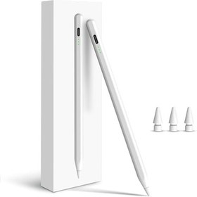Resim Apple iPad ile uyumlu için Kalem 2025-2018 iPad A16/11-10 Nesil için Hızlı Şarjlı Stylus Kalem Air 11"/13" M3/M2/5-3.Nesil Pro 13"/11"/M4/12.9" Mini A17 Pro Avuç İçi Reddetme Eğim Hassasiyeti 