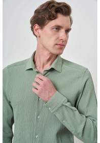 Resim Erkek Mint Yeşili Gofre Trend Desenli Dynamic Fit İtalyan Yaka Gömlek 25ms004023711 Mint Yeşili Mint Yeşili 