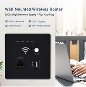 Resim Mufunye Duvar Gömülü 300m Wifi Ap Router - Usb Şarj Portlu, Kablosuz Erişim, Sabit Performans, Siyah 