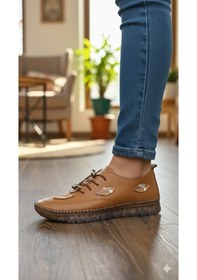 Resim Kindep Angel İçi Dışı Hakiki Deri Comfort Günlük Kadın Ayakkabı Taba Taba 