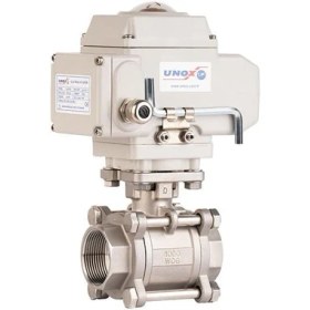 Resim Unox DN25 - 1" 24 V Dc Elektrikli Aktüatörlü Dişli Küresel Vana 3 Parçalı 