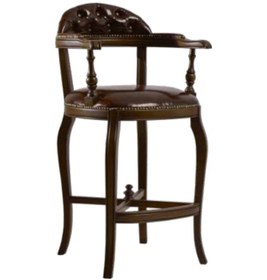 Resim Sandalye Zus266 Yüksek Model Kapitone Sırt Suni Deri Döşeme Kolçak İnovatif Vintage Kayın El Yapım 