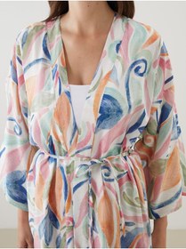 Resim LC Waikiki LCWAIKIKI Classic Şal Yaka Desenli Oversize Kadın Kimono 