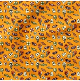 Resim Turuncu Zemin Üzerinde Hayaletler Kumaş 