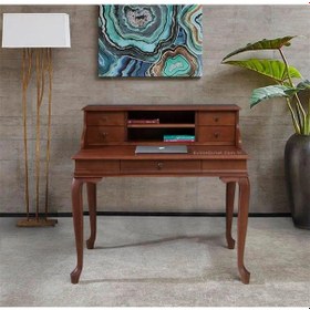 Resim Lükens Ceviz Raflı Çalışma Masası 