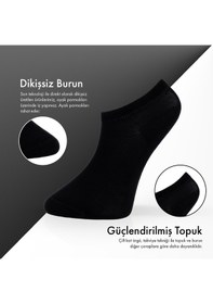 Resim Lion Monroe Saf Bambu Erkek Sneaker Siyah Çorap Dikişsiz Görünmez Bilekte Spor Çorap Premium 6'lı L5952aznb Softaura 