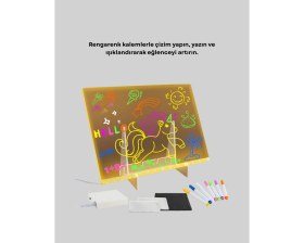 Resim Gültekin Masaüstü ve Duvara Monte Edilebilir LED Işıklı Yazı Panosu 