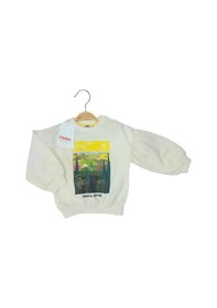 Resim Çikoby Kız Bebek Magical Nature Yazılı Sweatshirt-13560 Ekru 