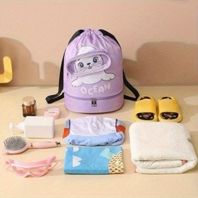 Resim 1 Büyük Kapasiteli Çekmece Spor Çantası, Ayarlanabilir Omuz Askısı ile Katlanabilir Depolama Torbası, Taşınabilir ve Omuzda Taşıma Dış Mekan Çantası, Islak-Kuru Ayrımı ile Ayakkabı Bölmesi, Yüzme ve Fitness için Uygun Çok Fonksiyonlu Çekmece Depolama Çantası - 4 Renkte Mevcut 