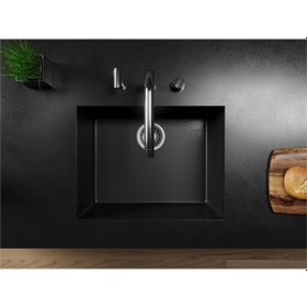 Resim Black Stone Petra 50 x 40 Siyah Granit Eviye 