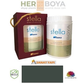 Resim Stella Su Bazlı Saf Akrilik Boya 1lt Duman Ral 7013 