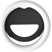 Resim Wezone 10cm Cep Telefonu Işık Kaynağı 2w 3000k-7000k Iki Renk Tonu 5 Seviye Aydınlatma 180 Döner Yarı Çember Klemensi Siyah 