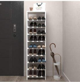 Resim Kenzlife Ayakkabılık Mısri Mat Beyaz Suntalam 140 040 20 Onsekiz Çift Ayakkabı Kapasitesi Arkalıksız Beyaz 