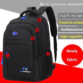 Resim Unisex Büyük Kapasiteli Naylon Sırt Çantası - Şık ve Dayanıklı Ayarlanabilir Omuz Askılı, İş Seyahati & Günlük Kullanım için Çoklu Bölmeli, Gençler ve Yetişkinler (14+) İçin Trend Siyah Sırt Çantası 