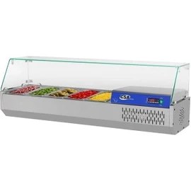 Resim CSA Karacasan (430 Çelik) 120 cm 4 Adet 1/3 Gastronorm Küvetli Set Üstü Teşhir Buzdolabı 