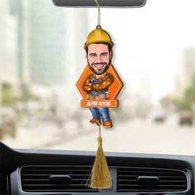 Resim Kişiye Özel Bahçıvan Karikatürlü Araba Süsü 