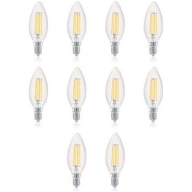 Resim Filament 4w E14 Rustik Led Ampul 10'lu Paket Düz E14 Düz 10 
