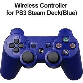 Resim Mavi-sony Ps3 Denetleyici Joystick Gamepad Playstation 3 Için Kablosuz Bluetooth Joypad Süper Ince Pc Buhar Güverte Oyun Konsolu Kolu 