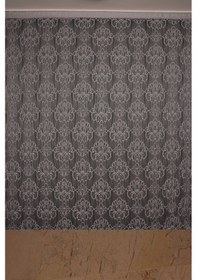 Resim Örümcek Model Gri Renk İp Perde Hazır Düğmeleri Dikilmiş İp Perde 300 270 Cm Gri 