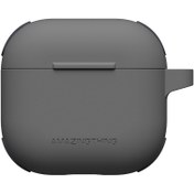 Resim Airpods 4 Kılıf Amazingthing Airbag Köşe Tasarımlı Omni Serisi Silikon Kılıf Siyah 