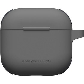 Resim Airpods 4 Kılıf Amazingthing Airbag Köşe Tasarımlı Omni Serisi Silikon Kılıf Siyah 