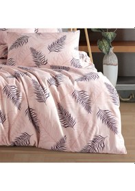 Resim Tek Kişilik Nevresim Takımı 160x220cm 2 Yastık Kılıfı Lastikli Çarşaflı 100x200+30 Pudra Pembe 