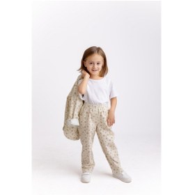 Resim Oliven The Kid Çiçek Gabardin Kız Çocuk Pantolon Ekru 