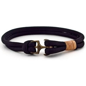 Resim Siyah Paracord Bronz Çapali Denizci Erkek Bileklik Bt548 Çok Renkli 
