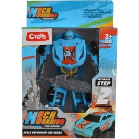 Resim Ctoy Robota Dönüşebilen Araba Mavi Gri 