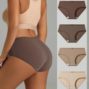 Resim 4 Adet Kadın Pamuklu Külot - Seksi Rahat Nefes Alabilen Fiyonk Detaylı İç Çamaşırı, Yumuşak Maillard Renk Paleti (Bej/Kahverengi/Allık/Nötr) - Günlük ve Özel Günler İçin, Şık ve Kaliteli İç Giyim 