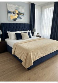 Resim Merinos Modern Line Battaniye Bej 