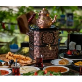 Resim Ürünpazarı Nostaljik Jelli Bakır Çay Semaveri-DEMLİKSİZ 