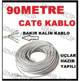 Resim Ncpline 90 Metre Mt 90 M Internet Kablosu Hazir Yapili Uçlar 