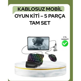 Resim Judge Mobil Pubg Oyuncuları Için 5ın1 Klavye Mouse Oyun Seti – Bt5.3 Destekli 
