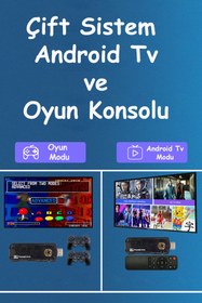Resim TECHNOMEN 5g 8k Ultra Hd 64 GB Tv Box + Game Box Android Tv + Oyun Konsolu 2in1 Youtube Netflix 10000 Oyunlu. 